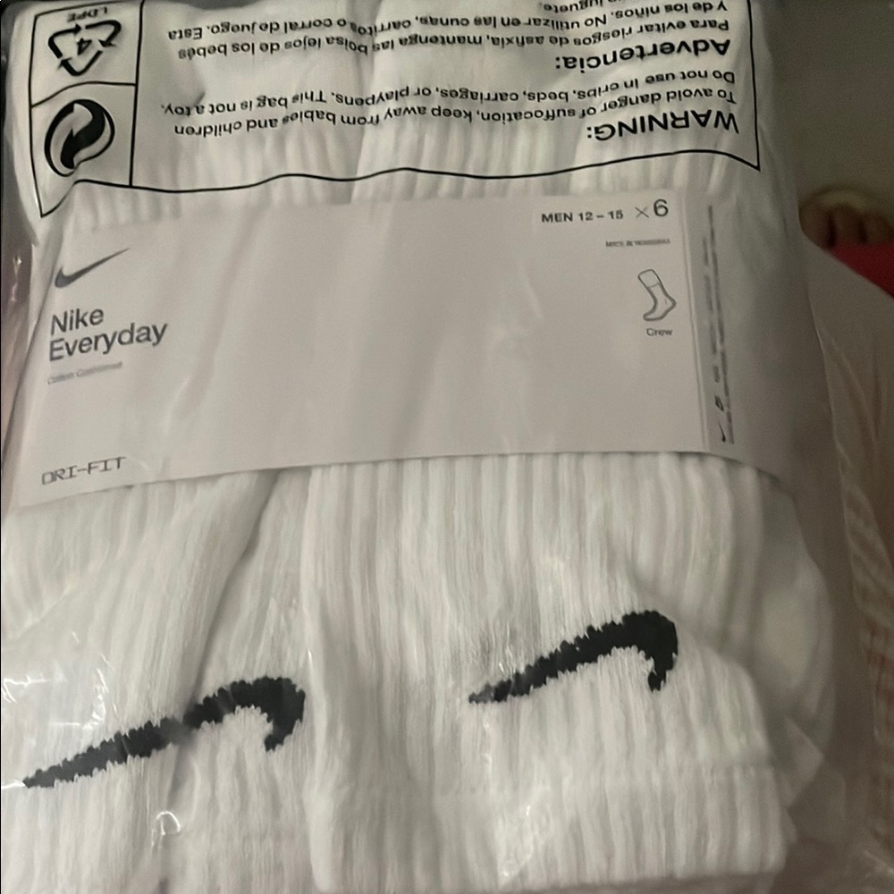 Nike White and Black Athletic Crew Socks-Brand New